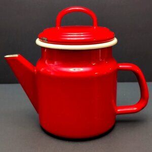 Dexam Claret Red Enamel Retro style Coffee Pot
